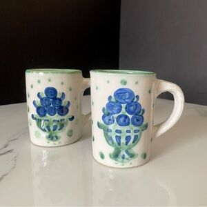 SET of 2 Blueberry Bouquet Straight Mugs by M.A. Hadley